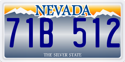 NV license plate 71B512