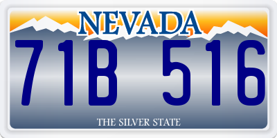 NV license plate 71B516