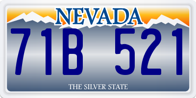 NV license plate 71B521