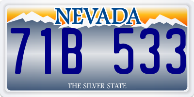 NV license plate 71B533