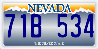 NV license plate 71B534