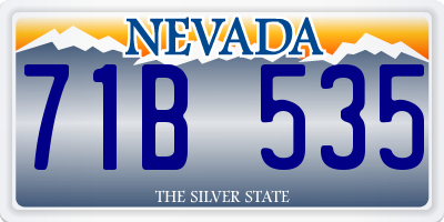 NV license plate 71B535