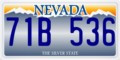 NV license plate 71B536