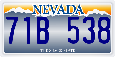 NV license plate 71B538