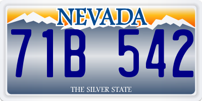 NV license plate 71B542