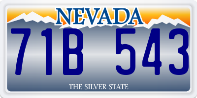 NV license plate 71B543