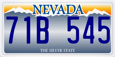 NV license plate 71B545