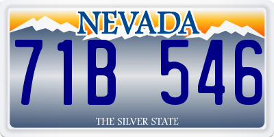 NV license plate 71B546