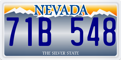 NV license plate 71B548