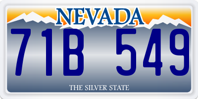 NV license plate 71B549