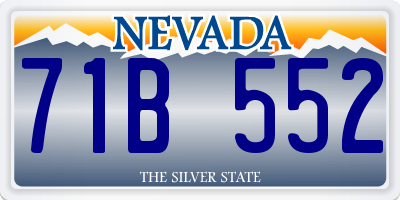 NV license plate 71B552