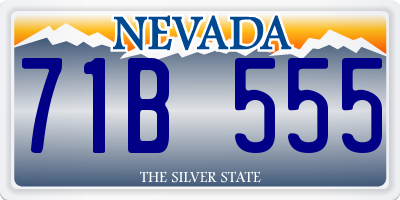 NV license plate 71B555