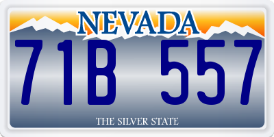 NV license plate 71B557