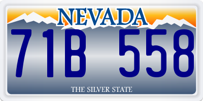 NV license plate 71B558