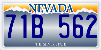 NV license plate 71B562