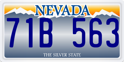 NV license plate 71B563