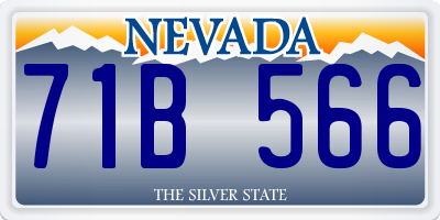 NV license plate 71B566