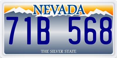 NV license plate 71B568