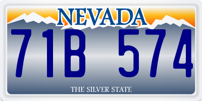 NV license plate 71B574