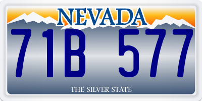 NV license plate 71B577
