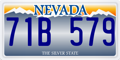 NV license plate 71B579