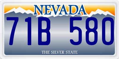 NV license plate 71B580