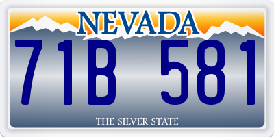 NV license plate 71B581