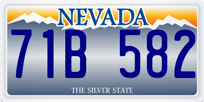 NV license plate 71B582