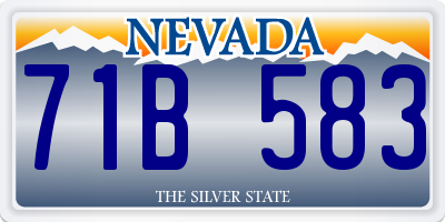 NV license plate 71B583