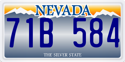 NV license plate 71B584