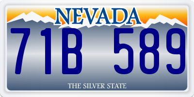 NV license plate 71B589