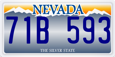 NV license plate 71B593