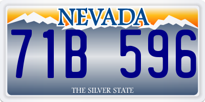 NV license plate 71B596
