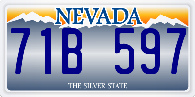 NV license plate 71B597