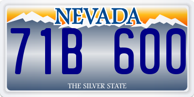 NV license plate 71B600