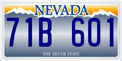 NV license plate 71B601