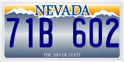 NV license plate 71B602