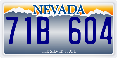 NV license plate 71B604