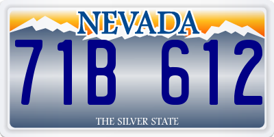 NV license plate 71B612