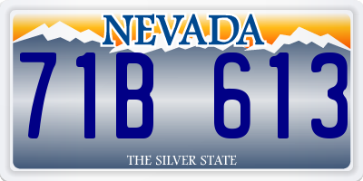 NV license plate 71B613
