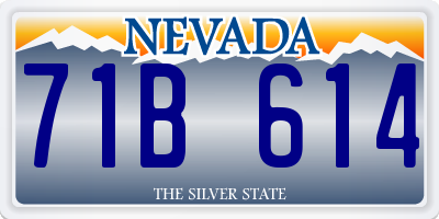 NV license plate 71B614