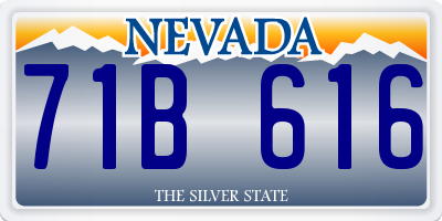 NV license plate 71B616