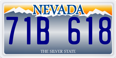 NV license plate 71B618