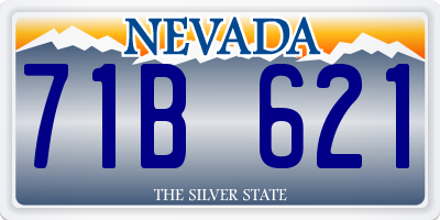 NV license plate 71B621