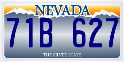 NV license plate 71B627