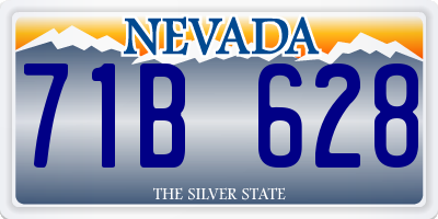 NV license plate 71B628