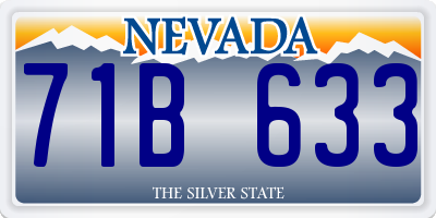 NV license plate 71B633