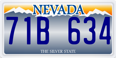 NV license plate 71B634