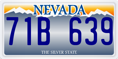 NV license plate 71B639