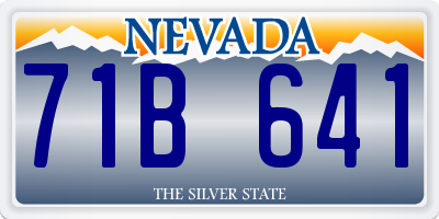 NV license plate 71B641
